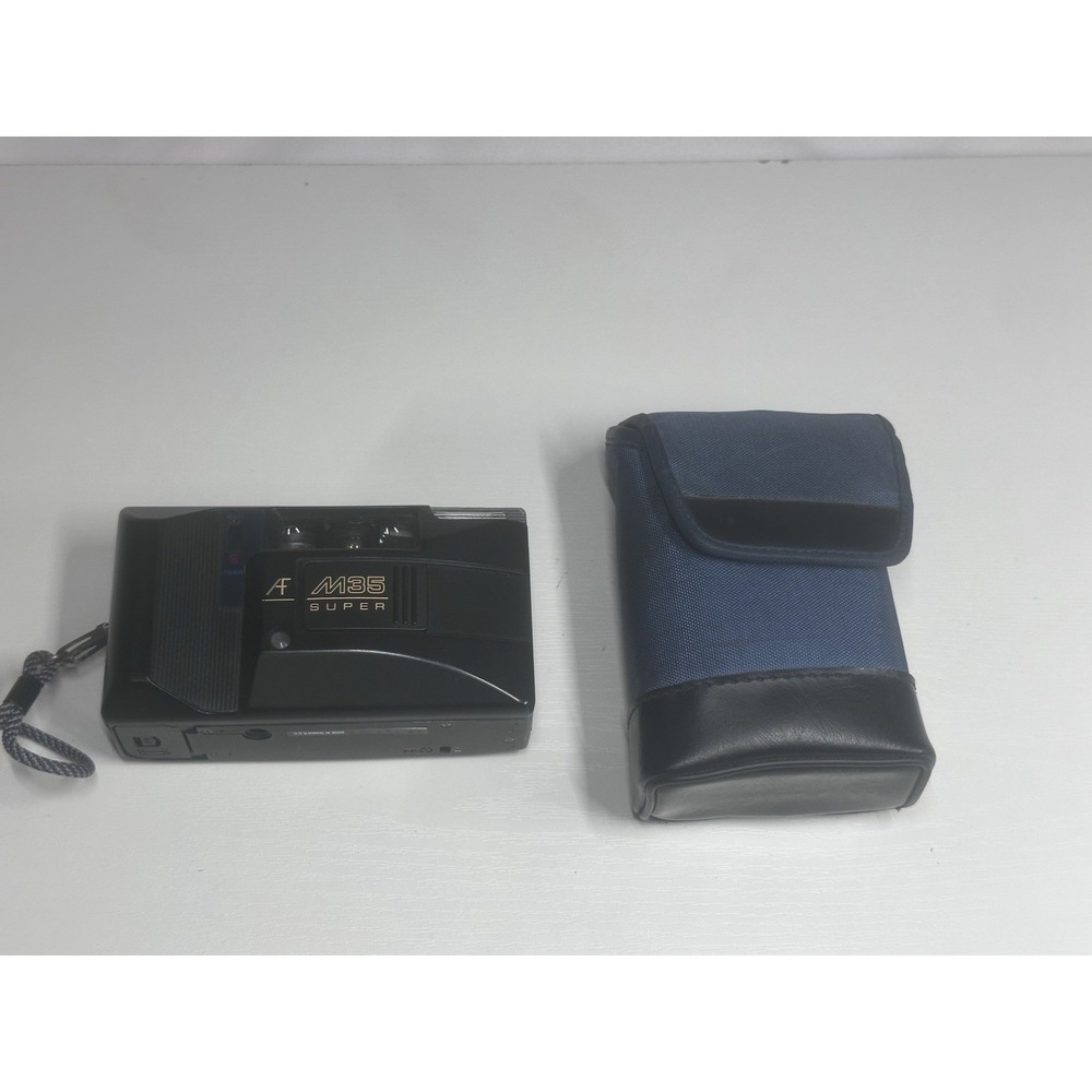 AF M35 Super Compact 35mm Camera  With Carrying Case Untested For Parts